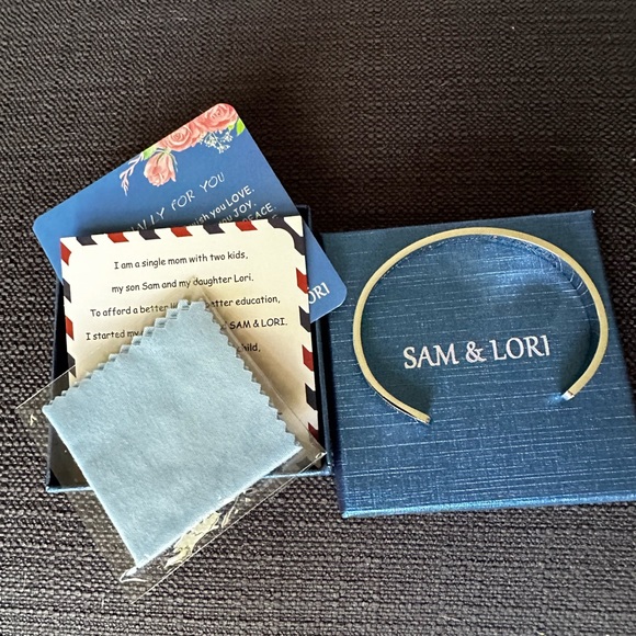 Sam and Lori Silver Colored Metal Cuff Bracelet “Be Brave Be Strong Be Badass” - Picture 5 of 6